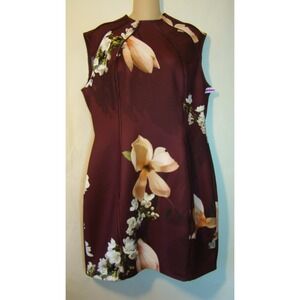 NEW! Ted Baker London Zassha Brown Floral Print Sheath Dress Size 5 $285  D122